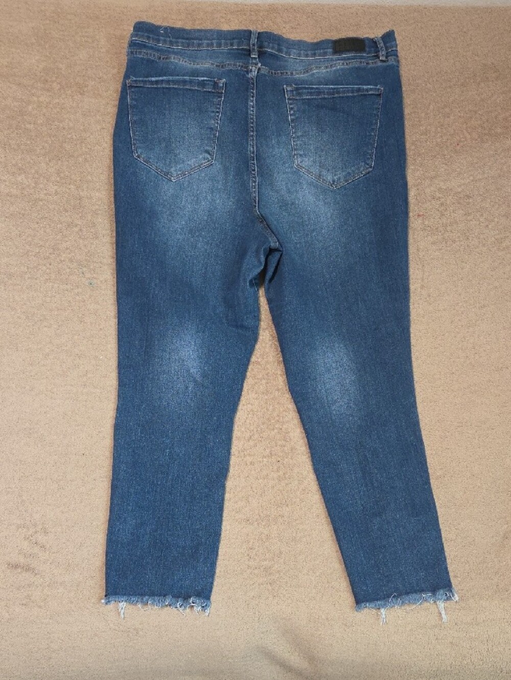 NICOLE MILLER SOHO High Rise Ankle Skinny Medium Wash Distressed Jeans Size 16 - Picture 4 of 4